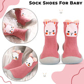 Soft and Stretchy Cotton Sock Shoes for Baby (Pink Kitten)